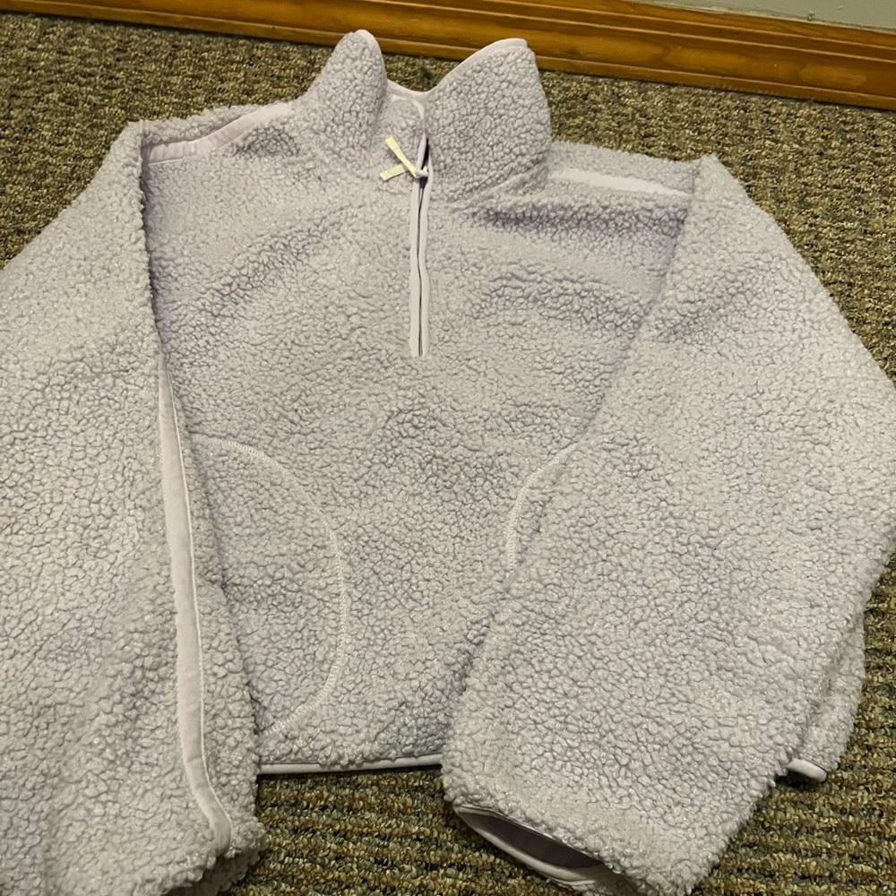 purple sweatshirt